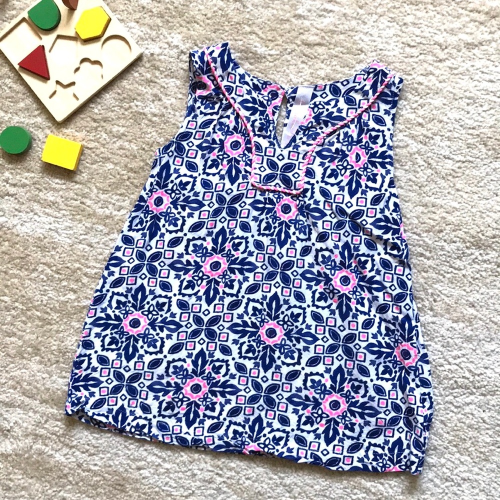 CHEROKEE sleeveless white pink and blue top